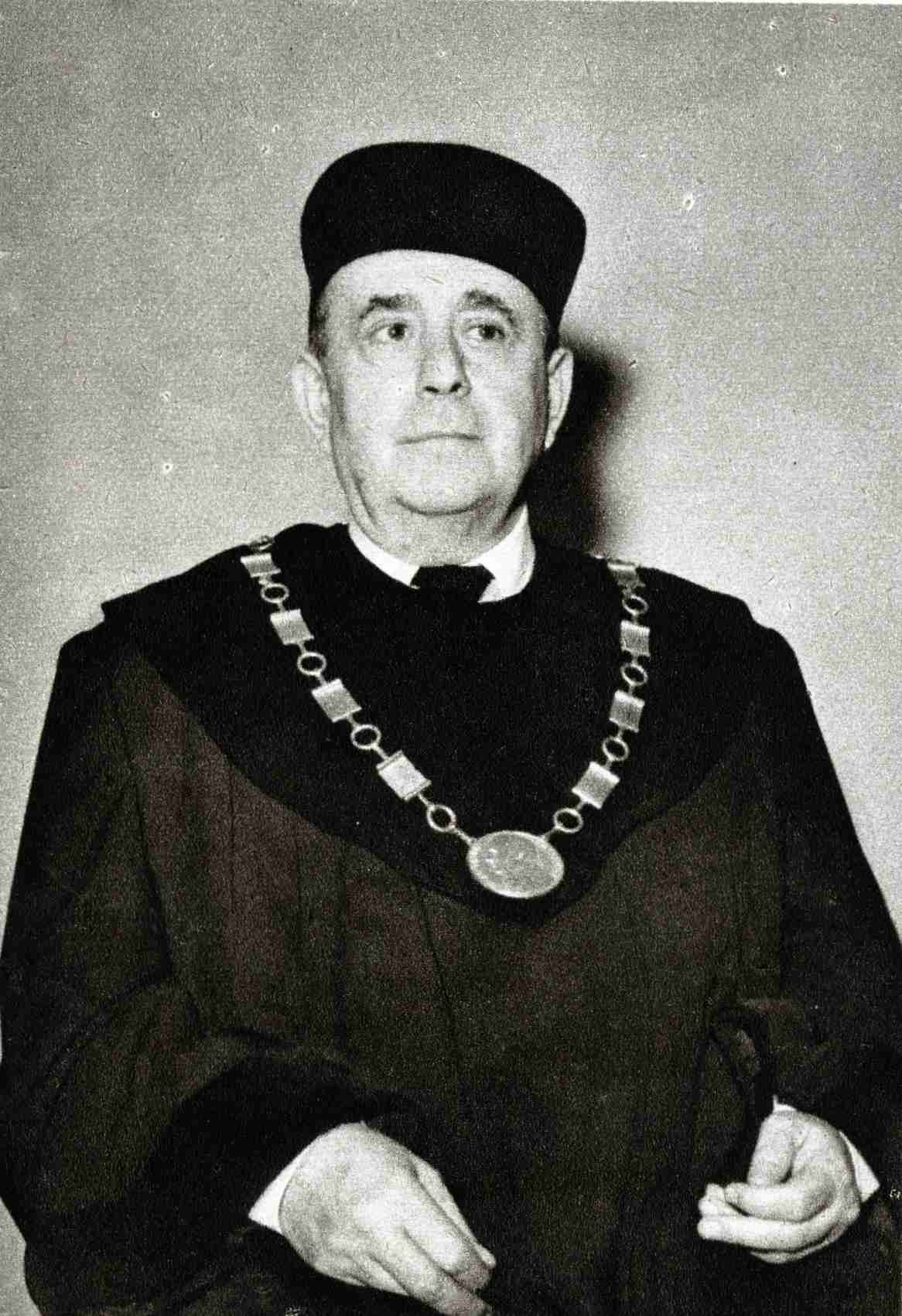 Jan Masaryk při promoci čestným doktorem filozofie na Masarykově univerzitě v Brně dne 20. 1. 1948.