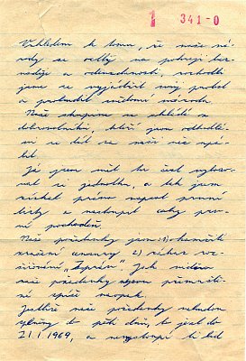 14 První část Palachova dopisu, v němž se označuje za pochodeň číslo 1