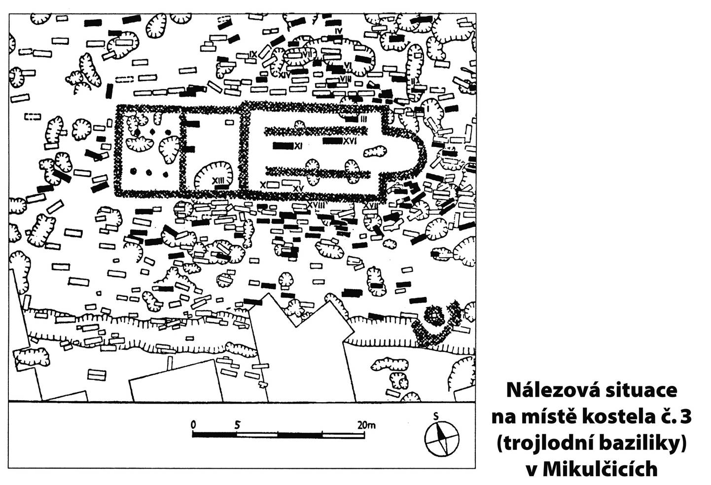 10. Mikulčice: nálezová situace kostela č. 3