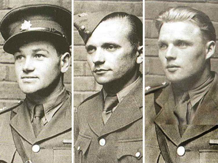 Atentátníci na R. Heydricha (zleva: J. Kubiš, J. Gabčík, J. Valčík)