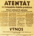 Oznámení tisku o atentátu (27.5.1942)